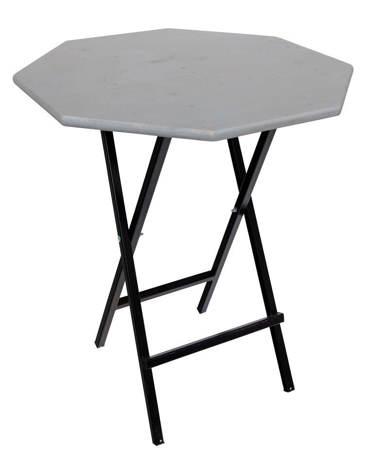 Table haute octogonale gris agate