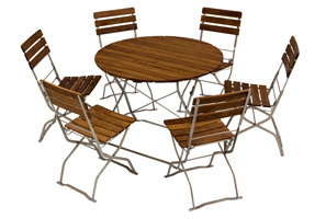 Table ronde pour meubles de jardin en plein air