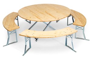 table bancs avec quatre bancs