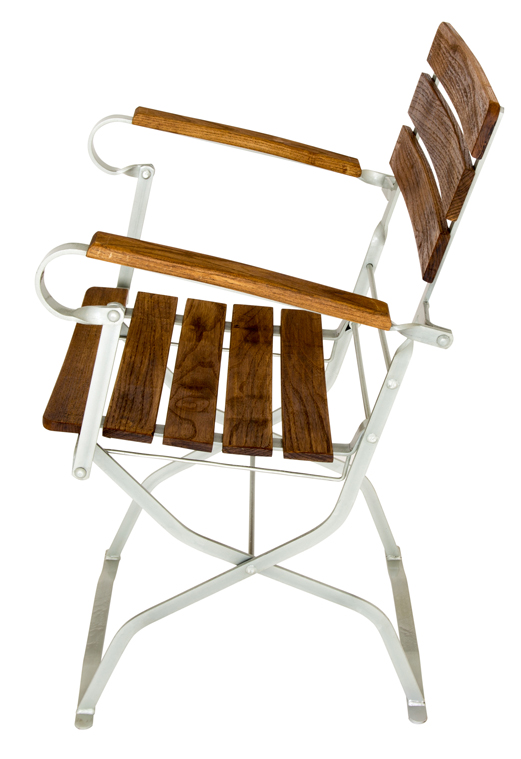 Mobilier de jardin de bière avec accoudoirs et trois bandes de dossier, modèle 03bg