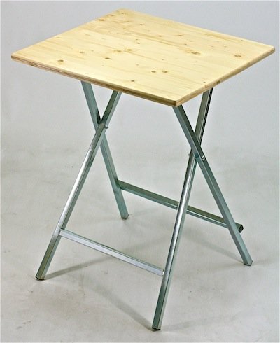 table bistrot plateau de bois carré