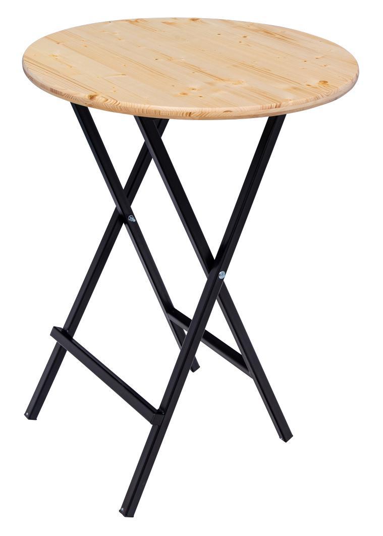 Table de bar thermolaquée avec plateau en bois de 80 cm