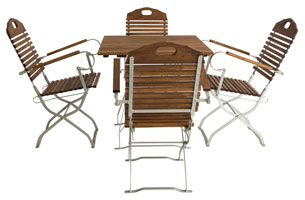 Fauteuil et table empliable de jardin model de la table Nr.04 et la chaise Nr.12 bg 