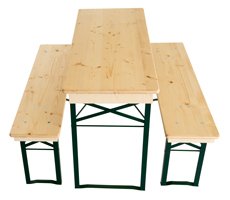 Banc pour la bière mis raccords courts laqués clairs vert