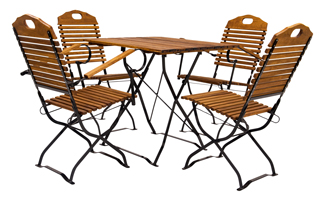 Salon de jardin table et chaises avc ou sans  accoudoirs 