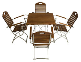 Set chaise avec dossier et table de jardin pliante ideale pour meubler votre terrasse