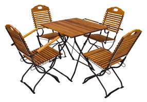 meubles de jardin une table carree avec 4 chaises
