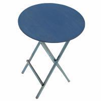 table haute en bois couleur bleu