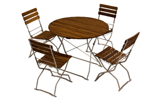 table ronde pour jardins de bière avec chaises