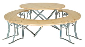 table ronde avec quatre vancs