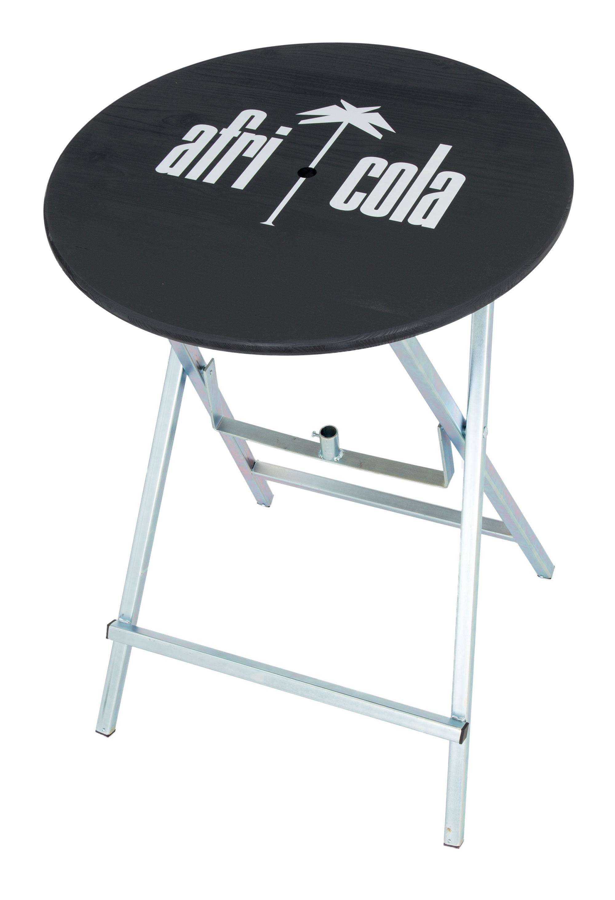 Table de bar avec publicité Afri Cola pliable avec porte-parapluie et trou pour parapluie